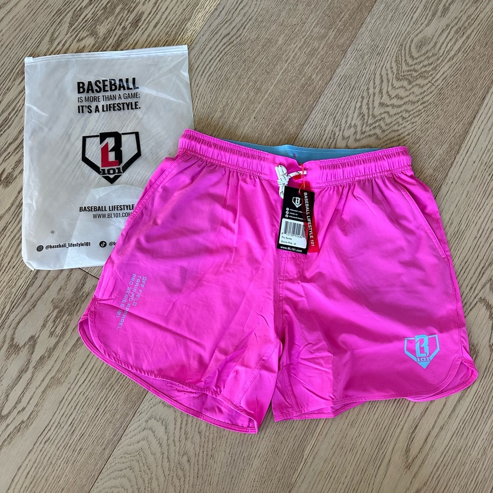 Baseball Lifestyle 101 Men's Pink Athletic Shorts